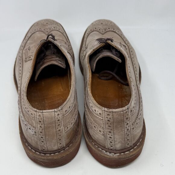 Allen Edmonds Shannon Drive Derby Shoes Mens 11 Tan Beige Leather Brogue Wingtip - Picture 9 of 16